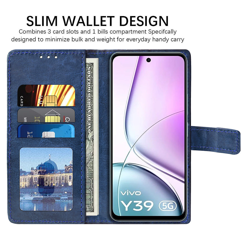 Premium Wallet Flip Cover for Vivo Y39 5G / Y300i 5G