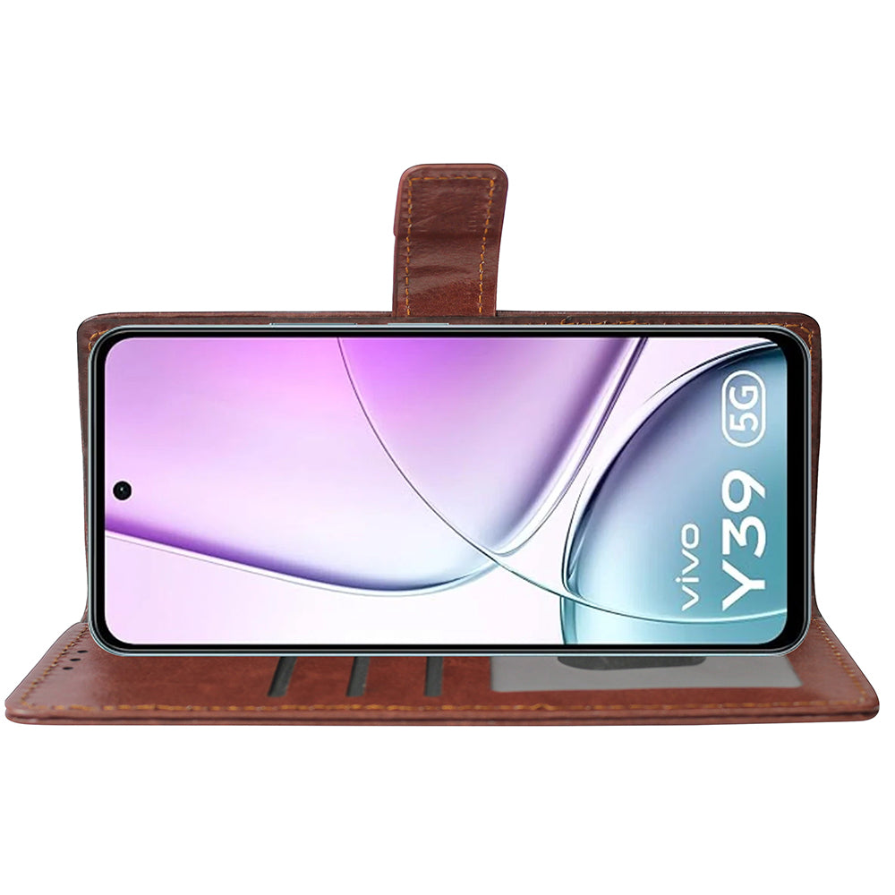 Premium Wallet Flip Cover for Vivo Y39 5G / Y300i 5G