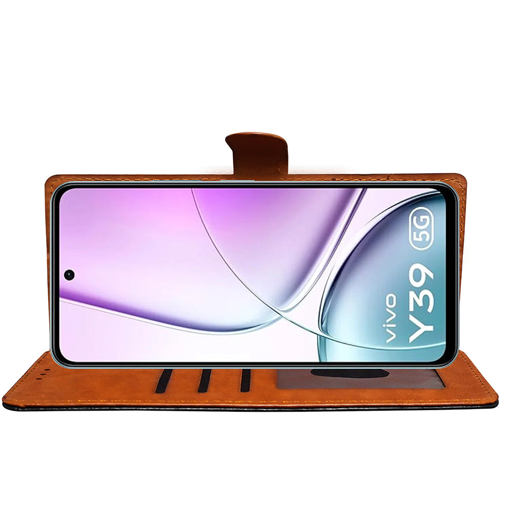 Premium Wallet Flip Cover for Vivo Y39 5G / Y300i 5G