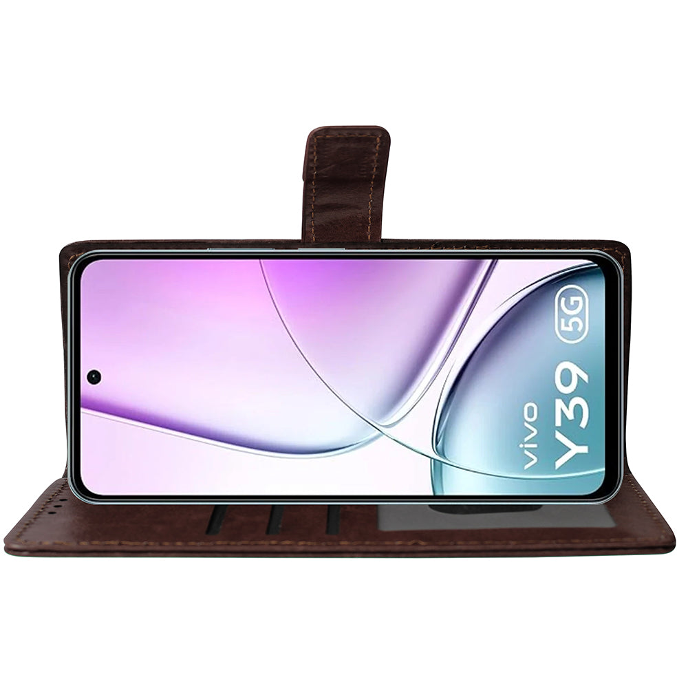 Premium Wallet Flip Cover for Vivo Y39 5G / Y300i 5G