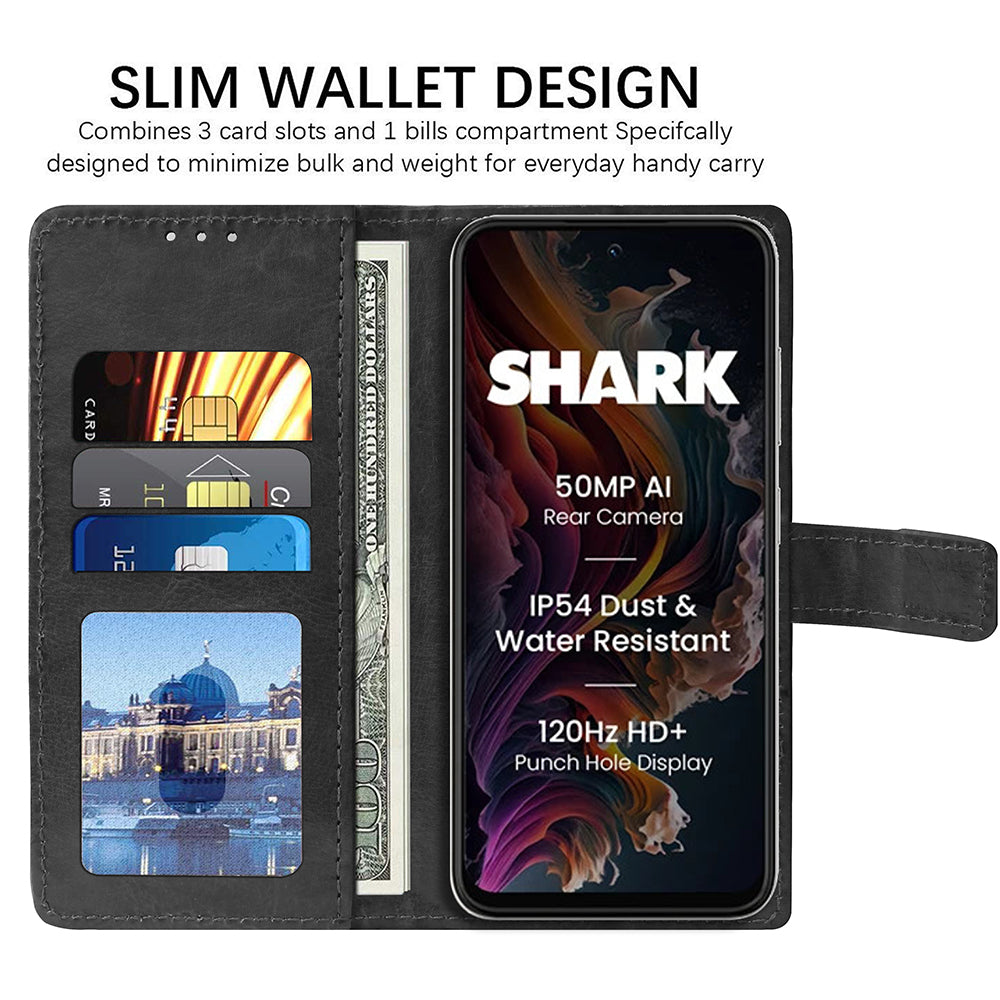 Premium Wallet Flip Cover for Lava Shark 4G