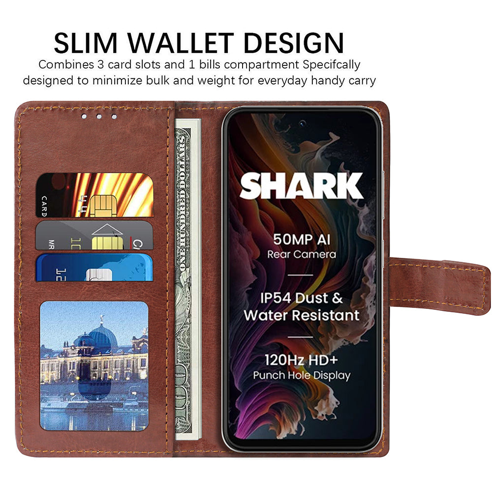 Premium Wallet Flip Cover for Lava Shark 4G