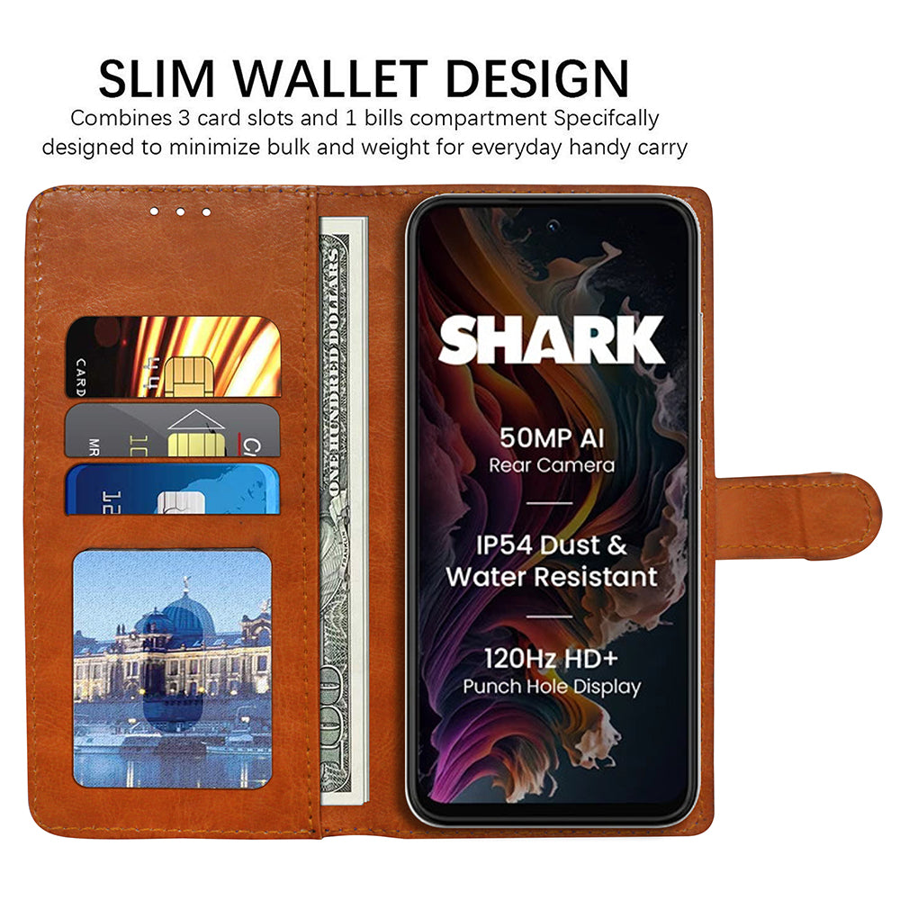 Premium Wallet Flip Cover for Lava Shark 4G