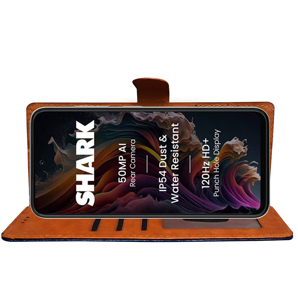 Premium Wallet Flip Cover for Lava Shark 4G