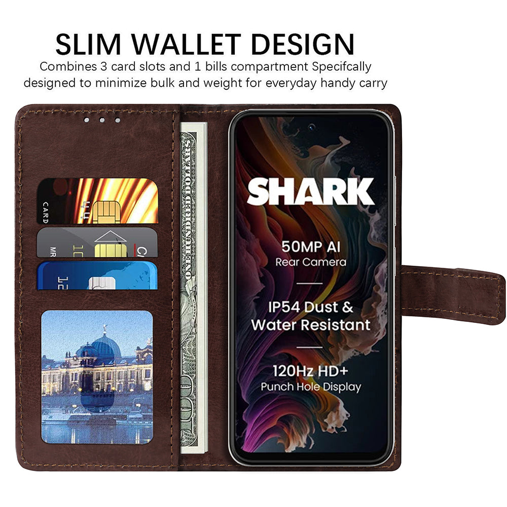 Premium Wallet Flip Cover for Lava Shark 4G