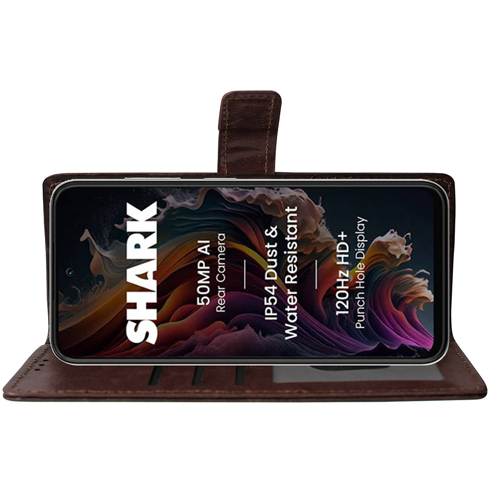 Premium Wallet Flip Cover for Lava Shark 4G