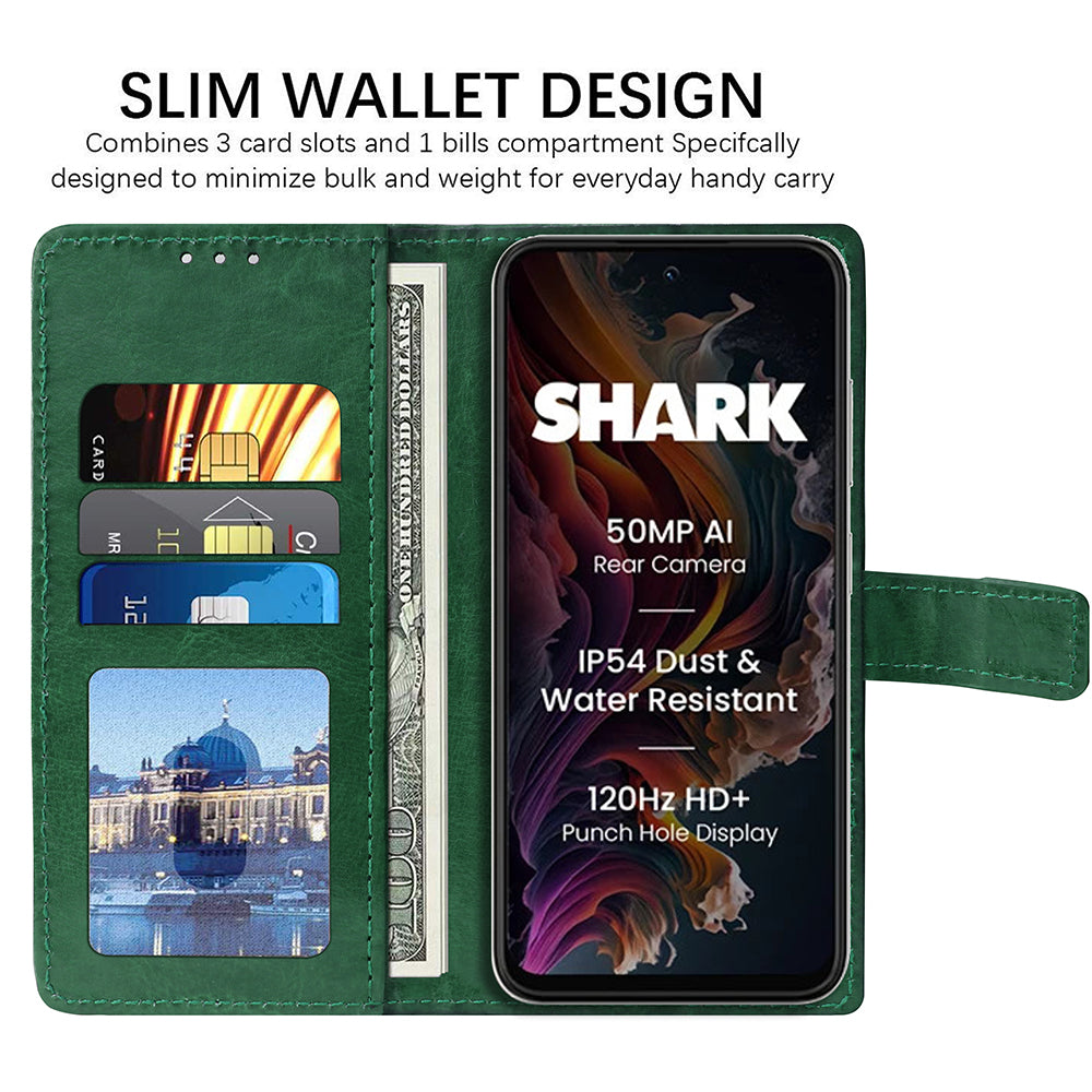 Premium Wallet Flip Cover for Lava Shark 4G