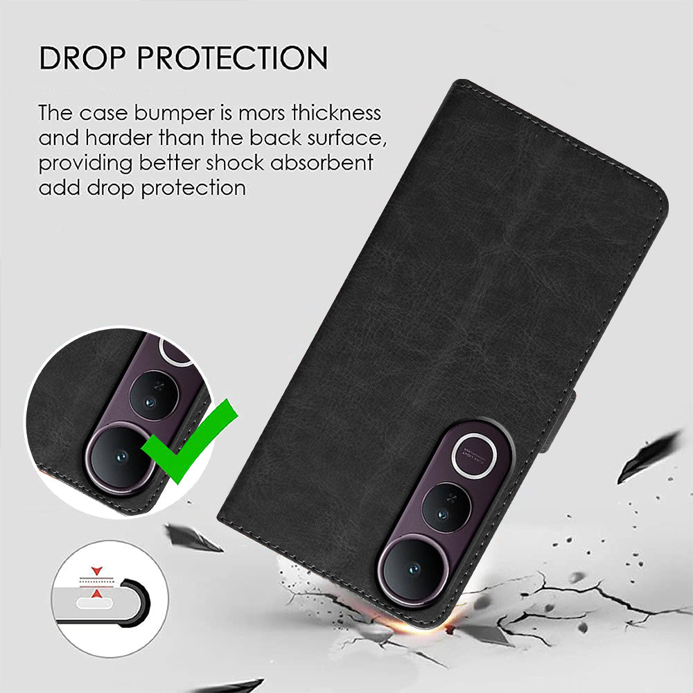 Premium Wallet Flip Cover for Vivo V50 Lite 5G / V50 Lite 4G