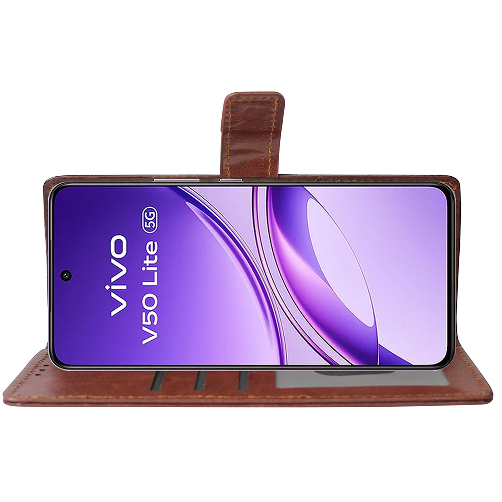 Premium Wallet Flip Cover for Vivo V50 Lite 5G / V50 Lite 4G