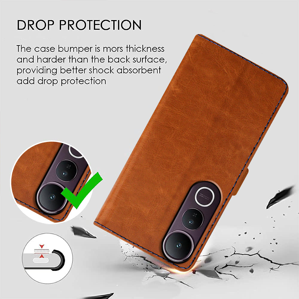 Premium Wallet Flip Cover for Vivo V50 Lite 5G / V50 Lite 4G