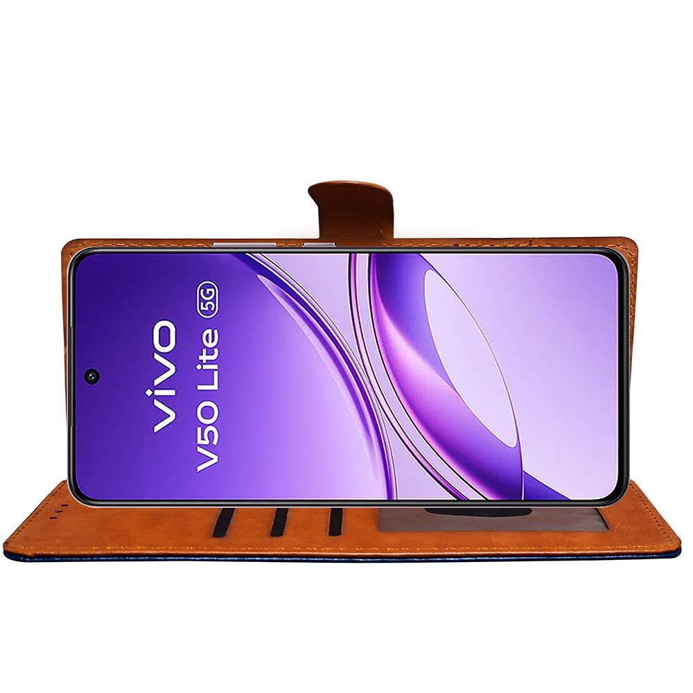 Premium Wallet Flip Cover for Vivo V50 Lite 5G / V50 Lite 4G
