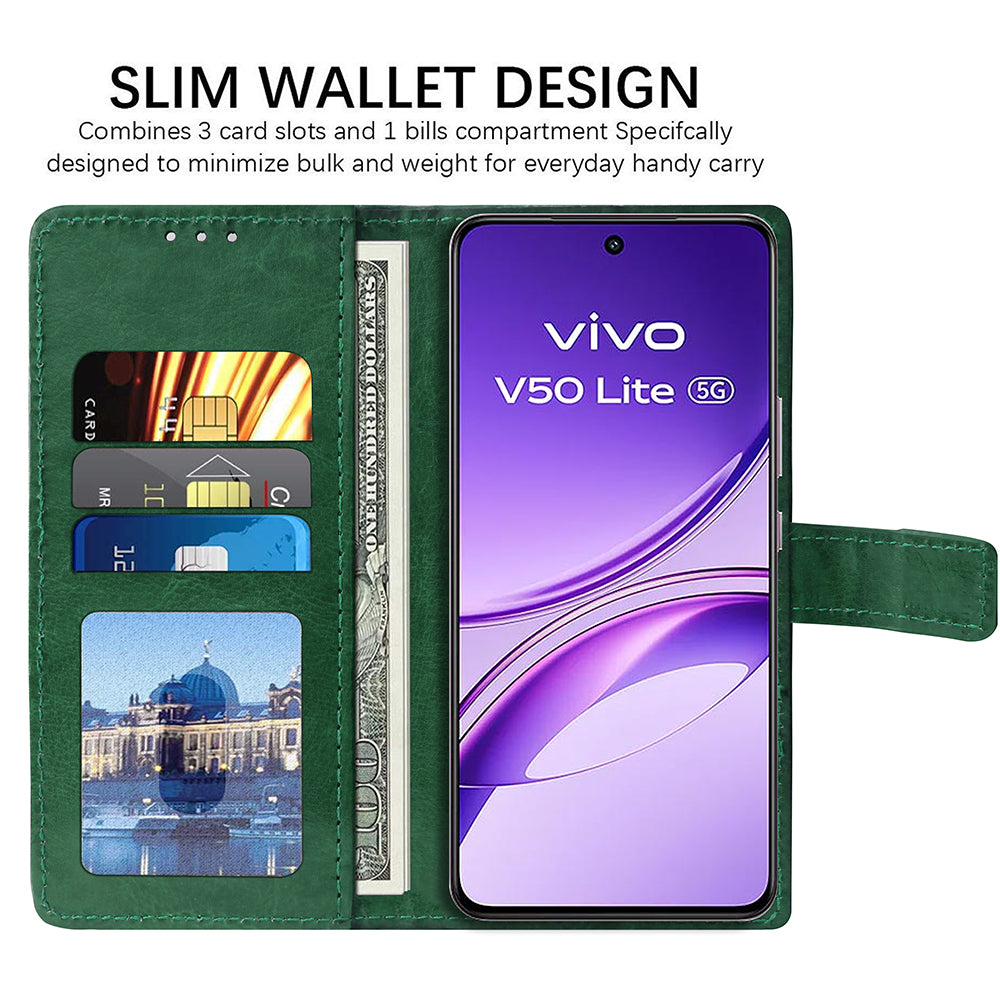 Premium Wallet Flip Cover for Vivo V50 Lite 5G / V50 Lite 4G