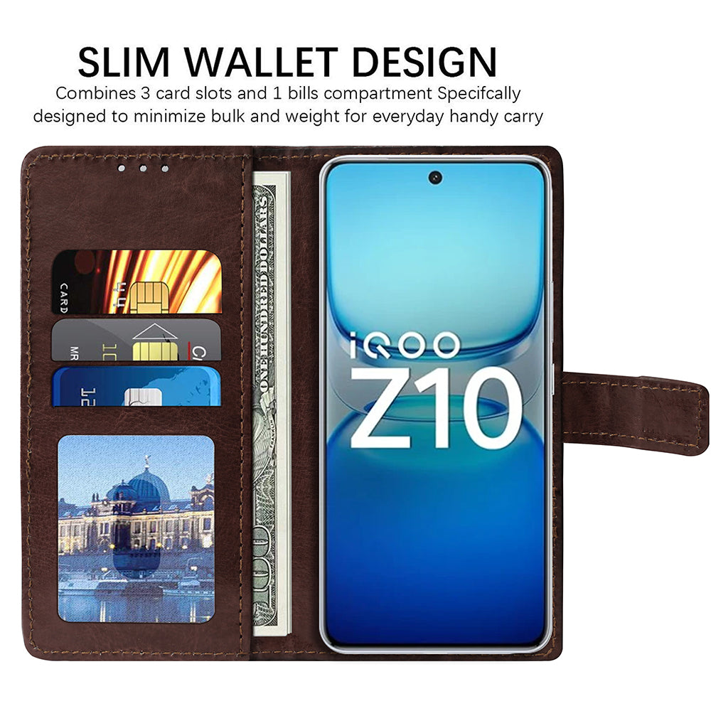 Premium Wallet Flip Cover for iQOO Z10 5G / Vivo T4 5G