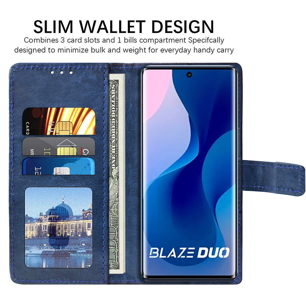 Premium Wallet Flip Cover for Lava Blaze Duo 5G