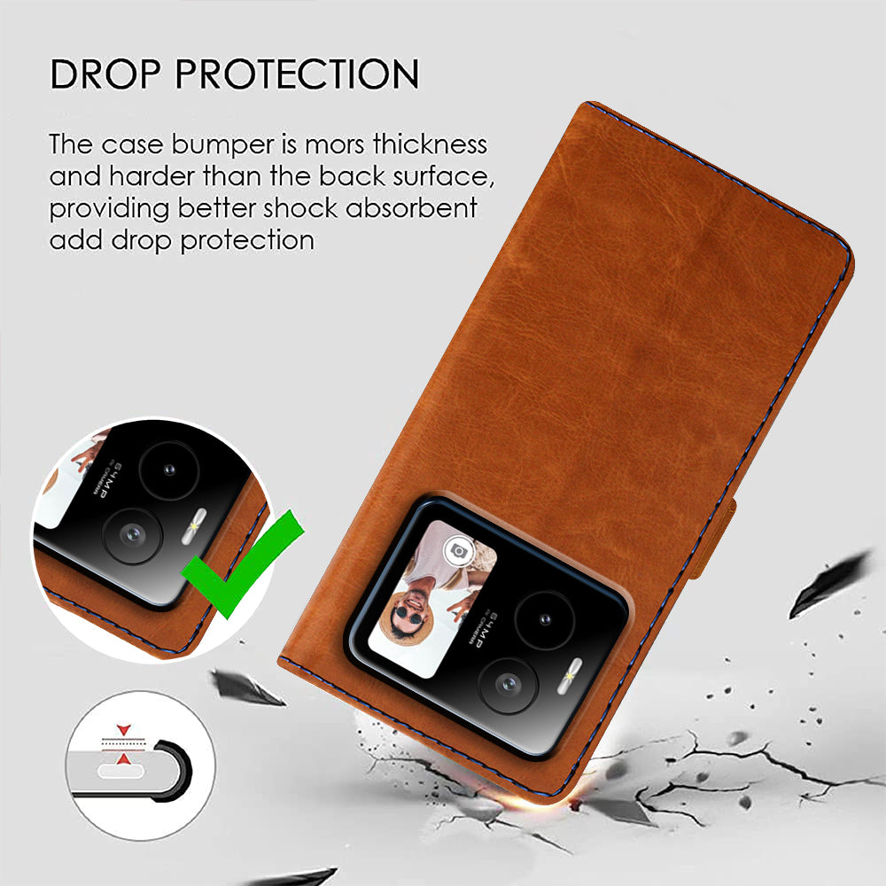 Premium Wallet Flip Cover for Lava Blaze Duo 5G