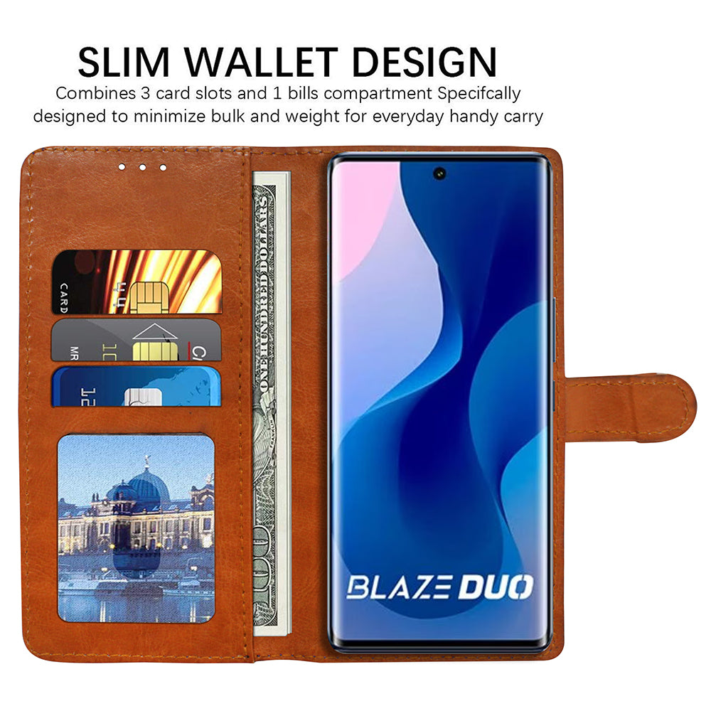 Premium Wallet Flip Cover for Lava Blaze Duo 5G