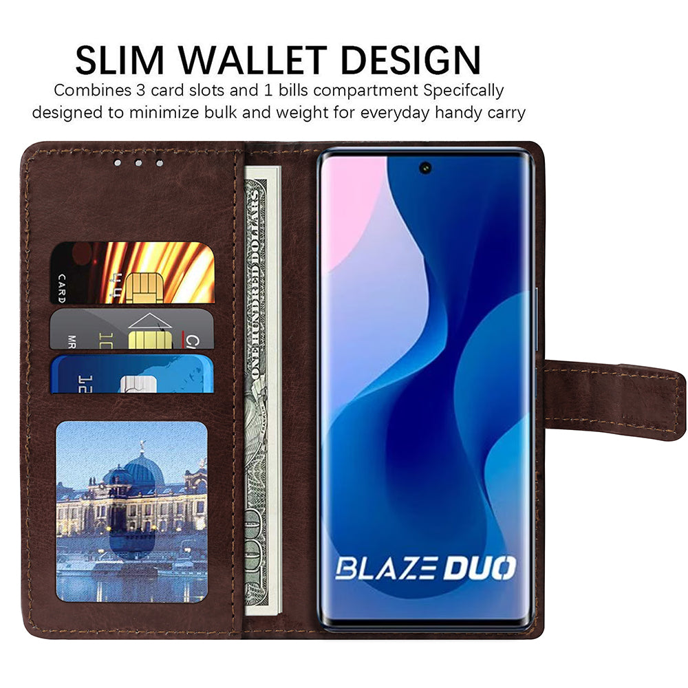 Premium Wallet Flip Cover for Lava Blaze Duo 5G