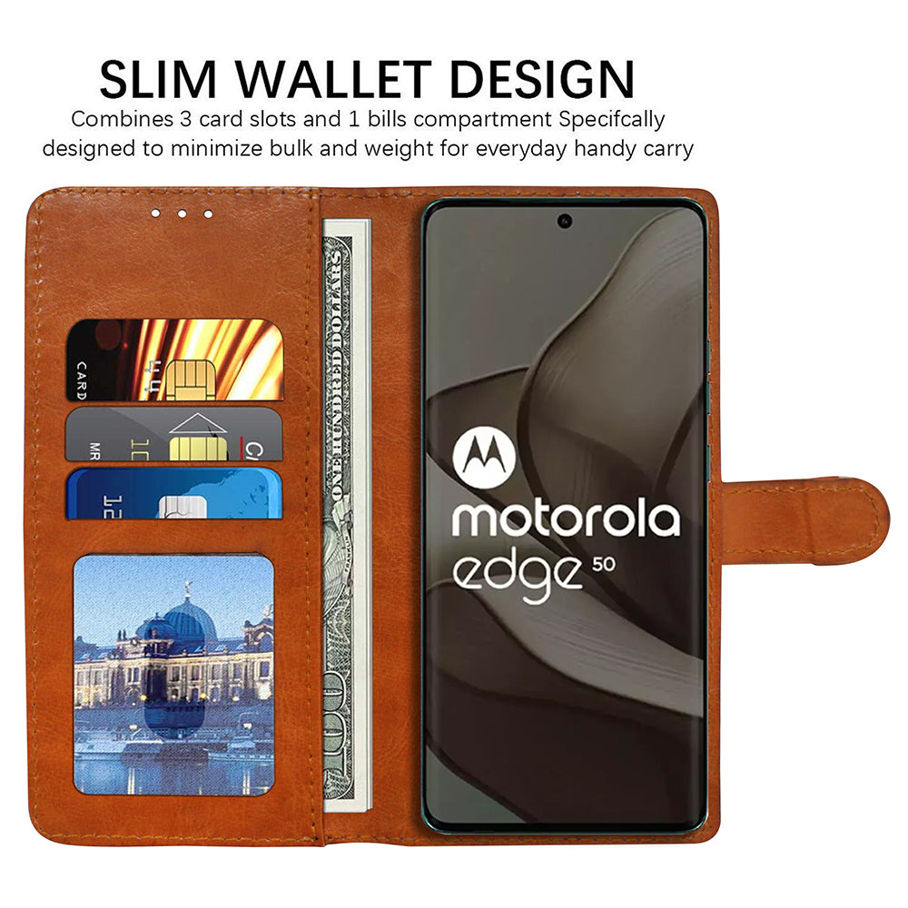 Premium Wallet Flip Cover for Motorola Moto Edge 50 5G