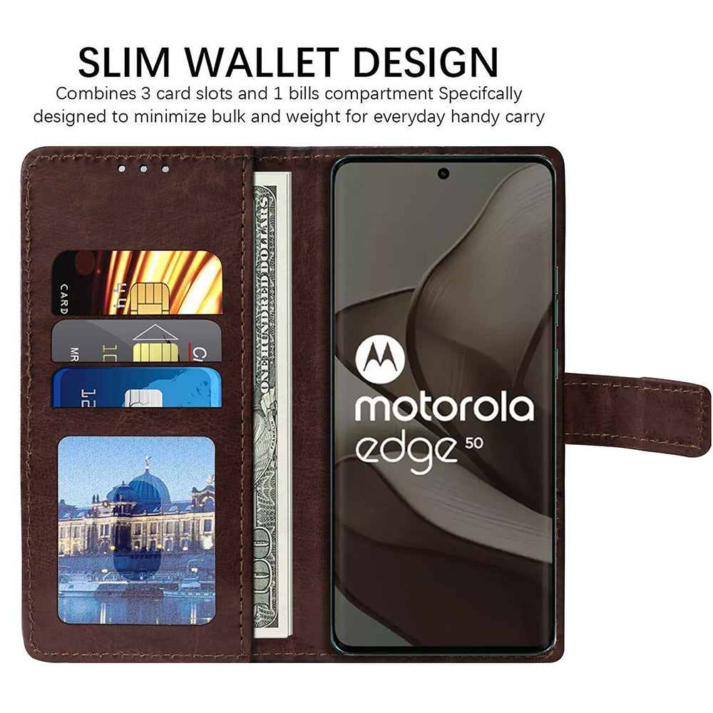 Premium Wallet Flip Cover for Motorola Moto Edge 50 5G