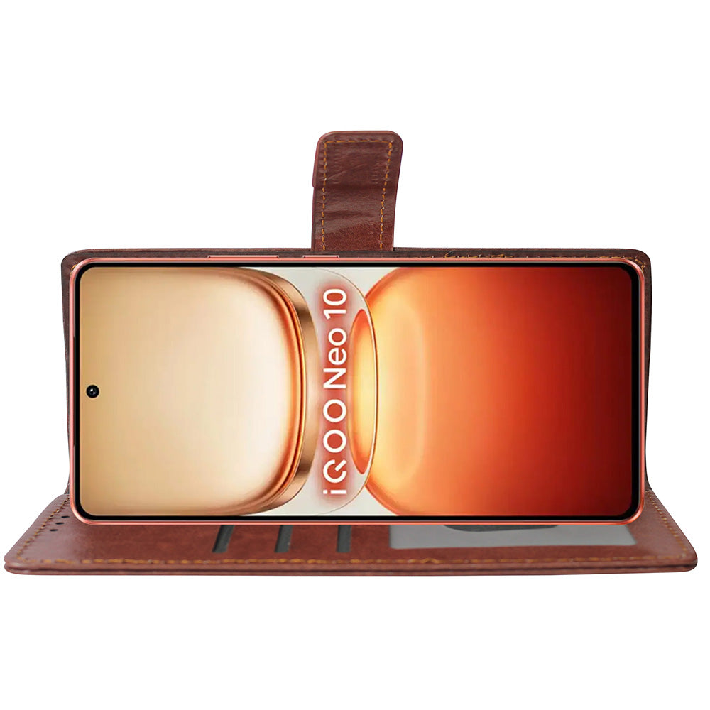 Premium Wallet Flip Cover for iQOO Neo 10 5G