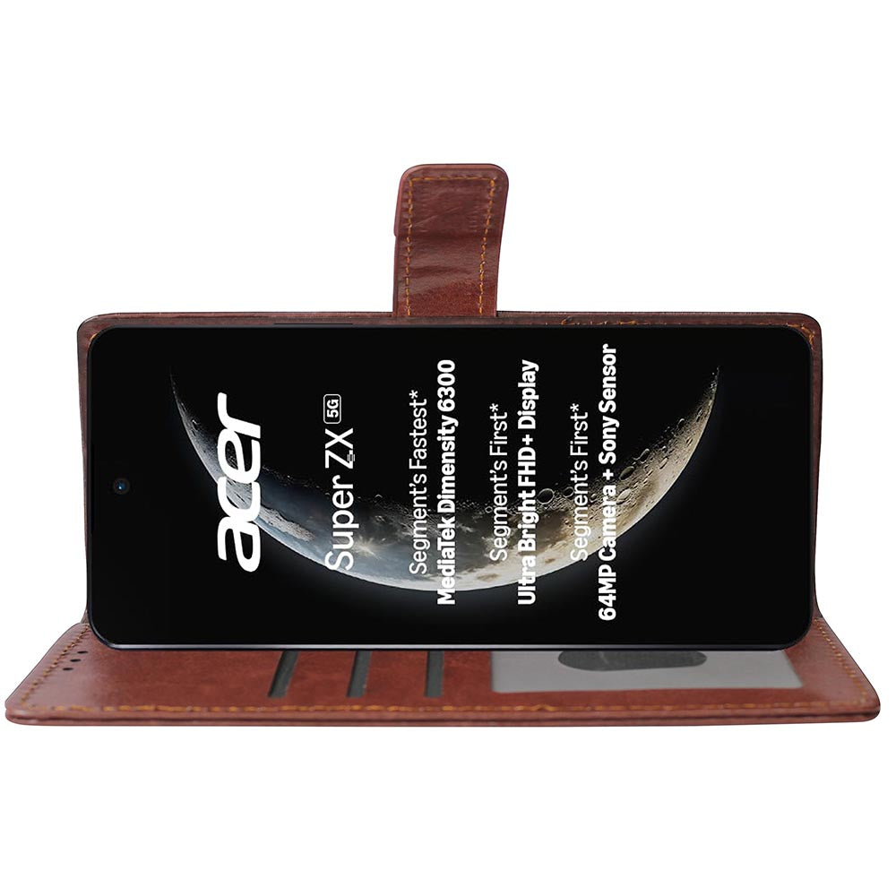 Premium Wallet Flip Cover for Acer Super ZX 5G