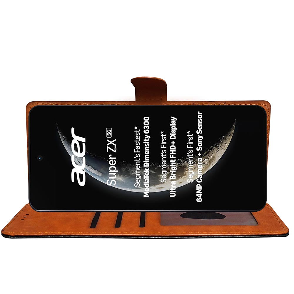 Premium Wallet Flip Cover for Acer Super ZX 5G