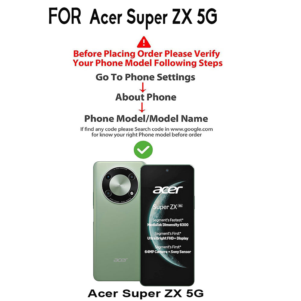 Premium Wallet Flip Cover for Acer Super ZX 5G