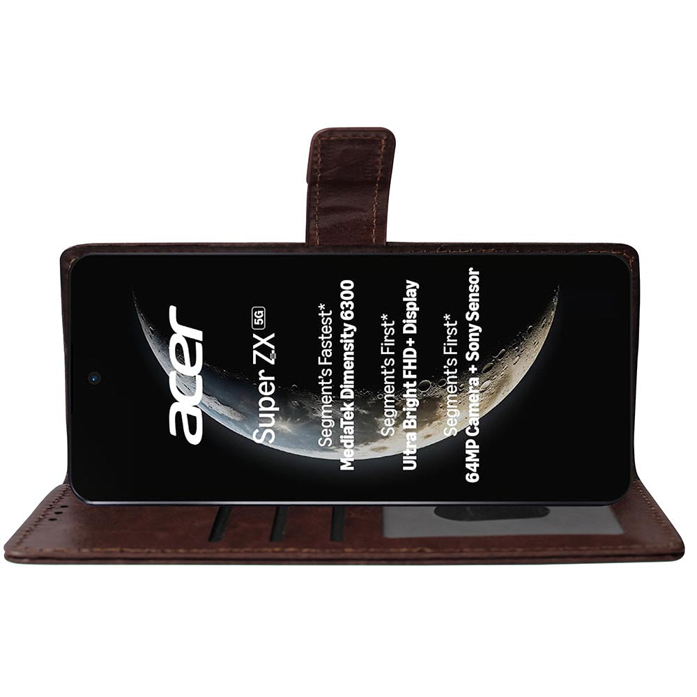 Premium Wallet Flip Cover for Acer Super ZX 5G