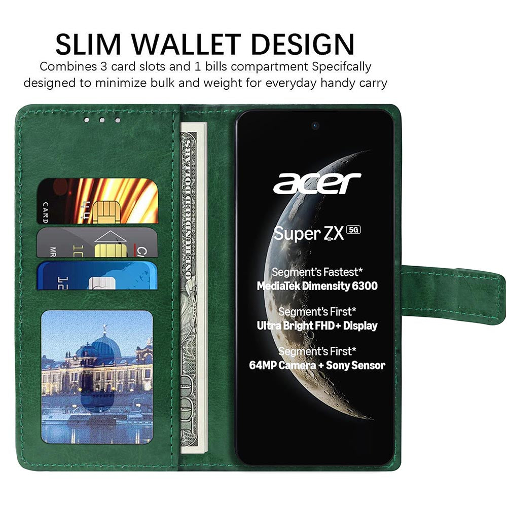 Premium Wallet Flip Cover for Acer Super ZX 5G