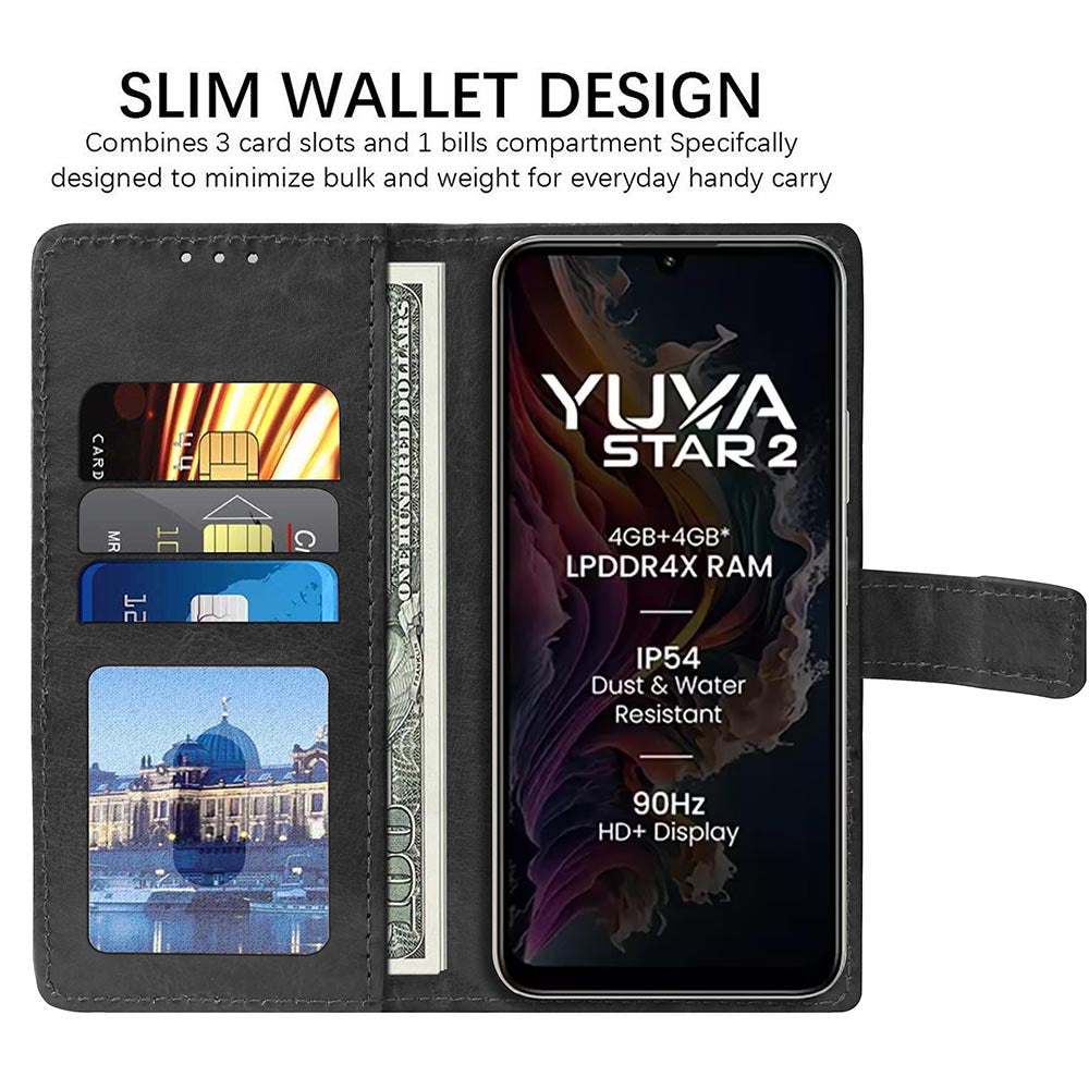 Premium Wallet Flip Cover for Lava Yuva Star 2 4G