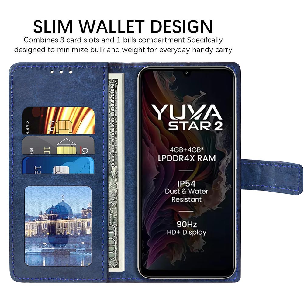 Premium Wallet Flip Cover for Lava Yuva Star 2 4G
