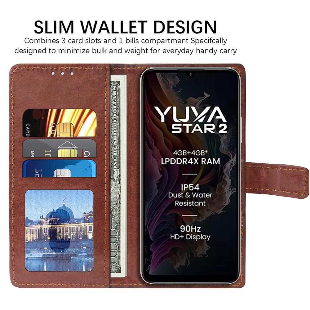 Premium Wallet Flip Cover for Lava Yuva Star 2 4G