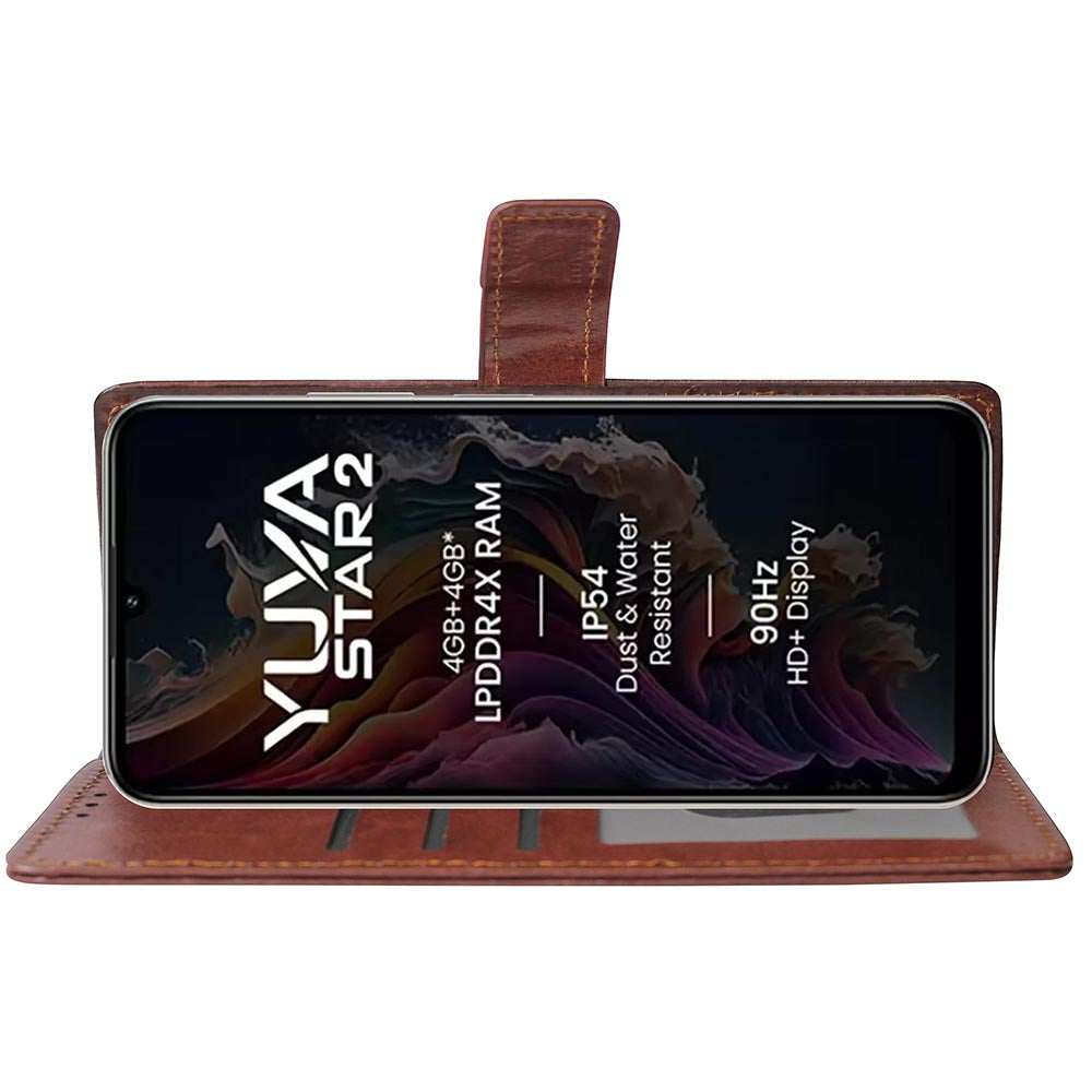 Premium Wallet Flip Cover for Lava Yuva Star 2 4G