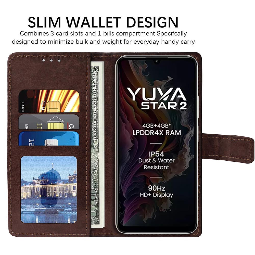 Premium Wallet Flip Cover for Lava Yuva Star 2 4G