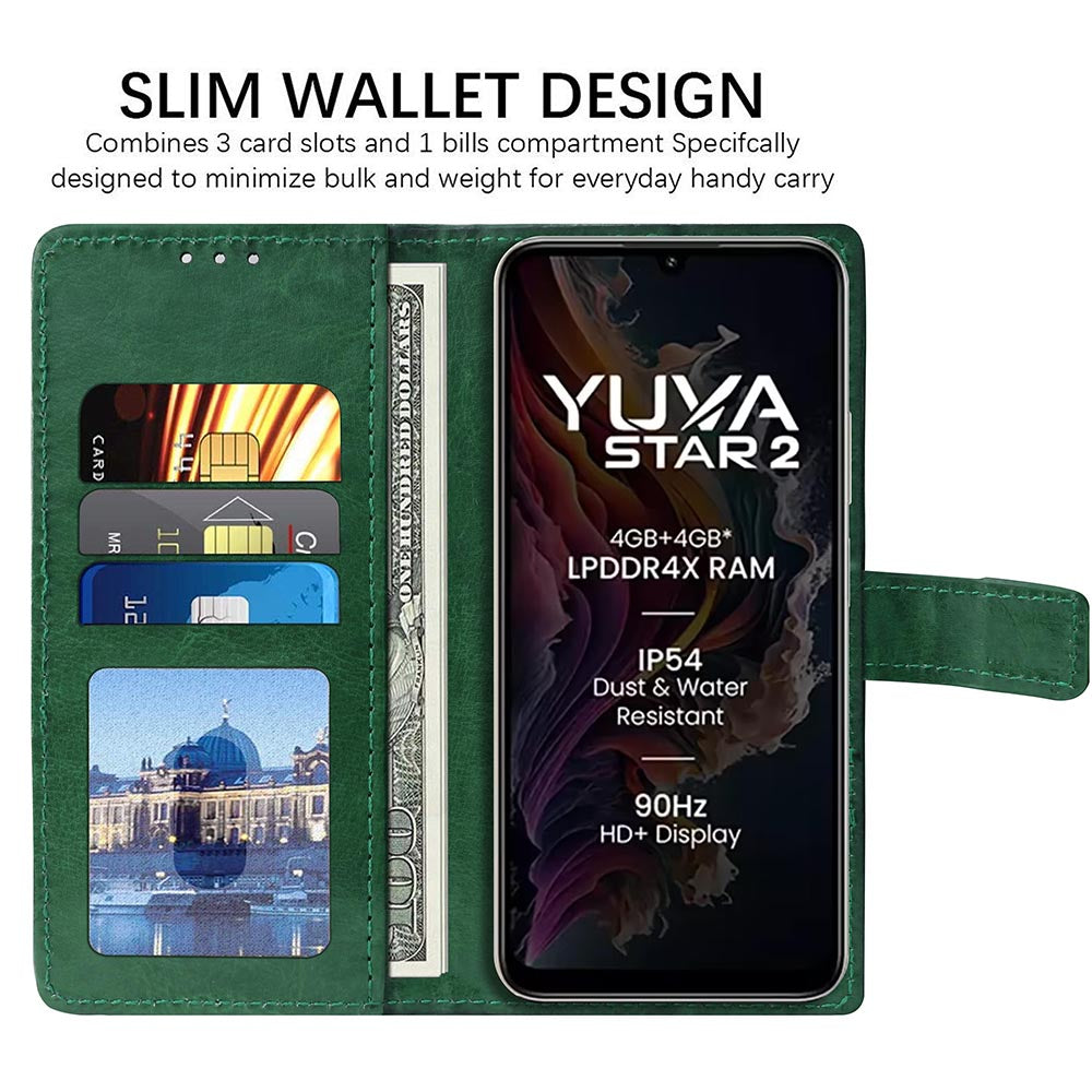Premium Wallet Flip Cover for Lava Yuva Star 2 4G