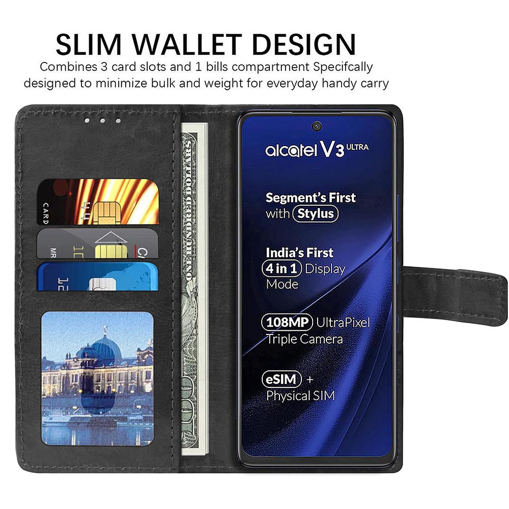 Premium Wallet Flip Cover for Alcatel V3 Ultra 5G