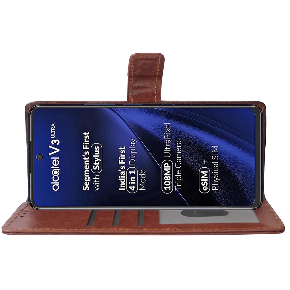 Premium Wallet Flip Cover for Alcatel V3 Ultra 5G
