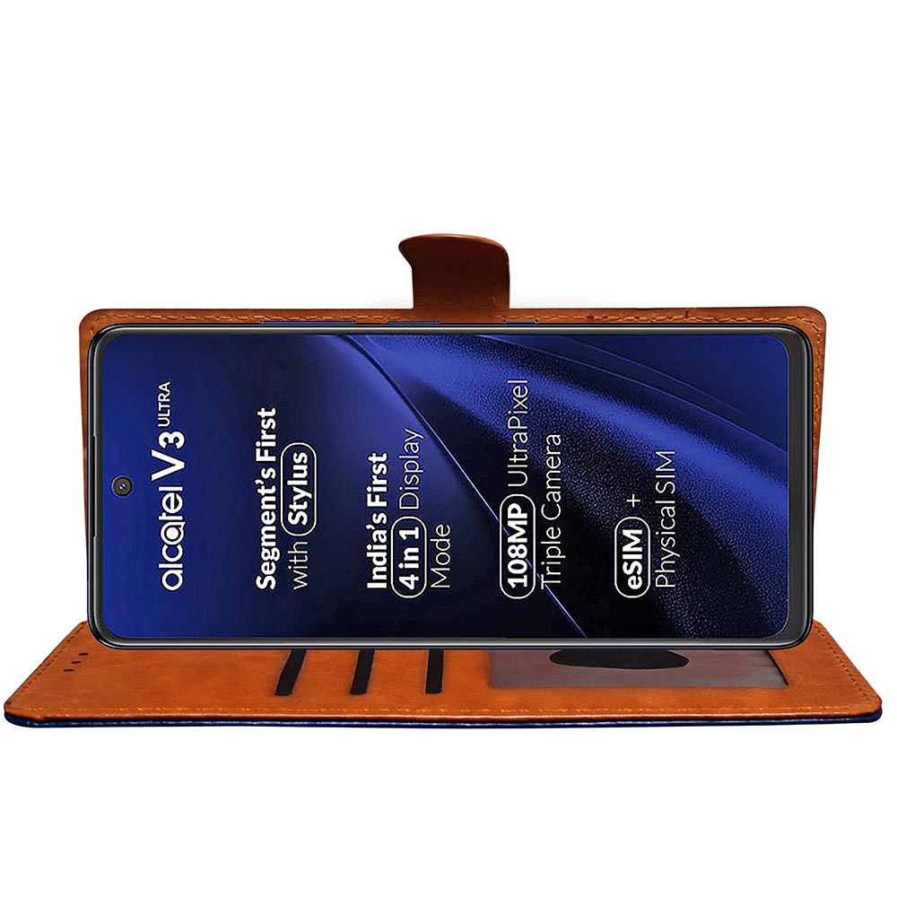Premium Wallet Flip Cover for Alcatel V3 Ultra 5G