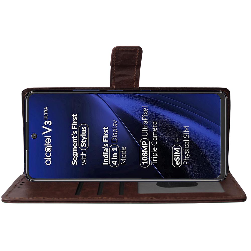 Premium Wallet Flip Cover for Alcatel V3 Ultra 5G