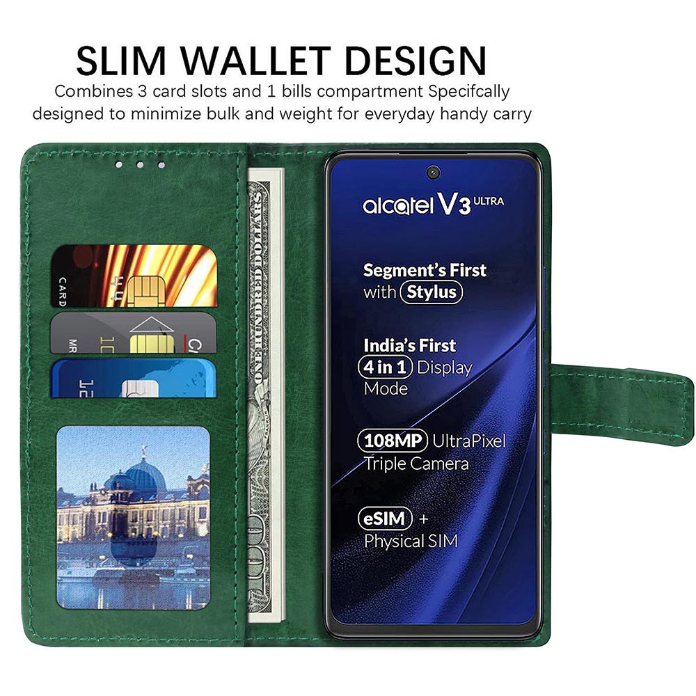 Premium Wallet Flip Cover for Alcatel V3 Ultra 5G