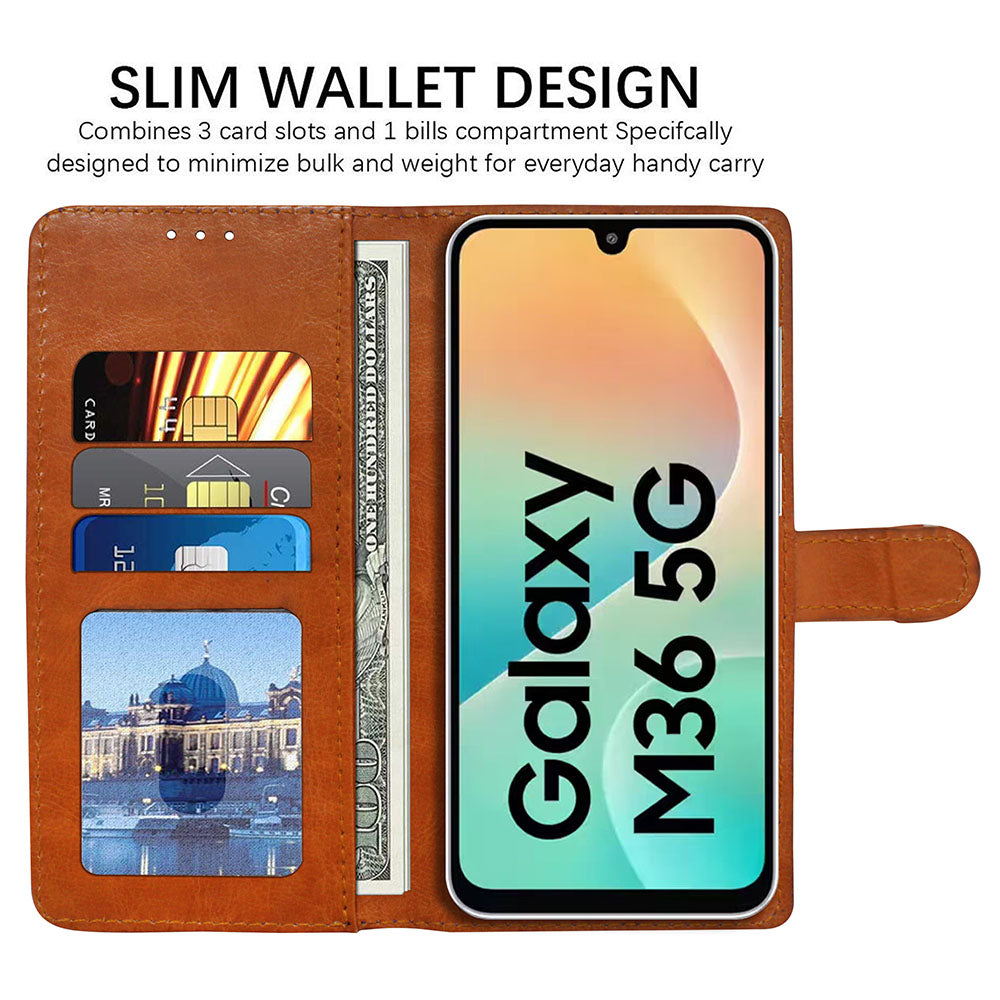 Premium Wallet Flip Cover for Samsung Galaxy M36 5G
