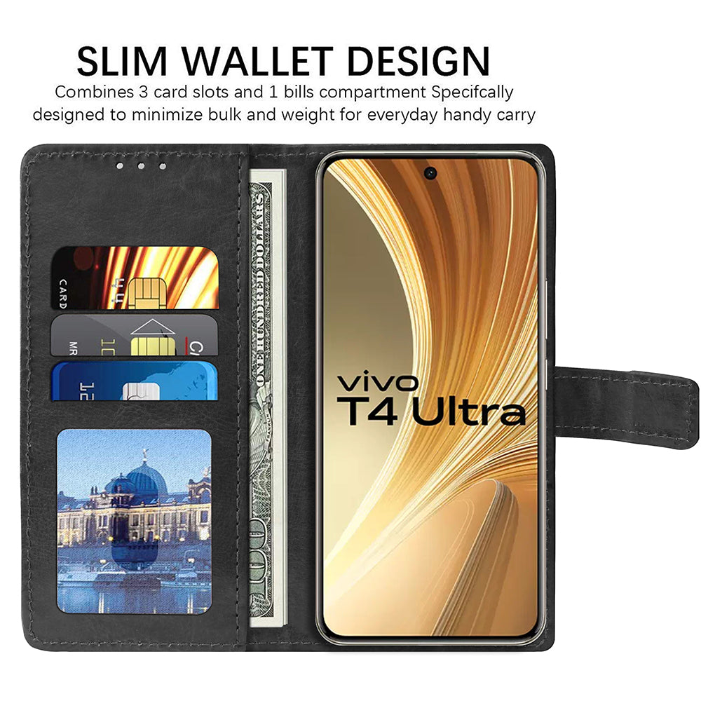 Premium Wallet Flip Cover for Vivo T4 Ultra 5G