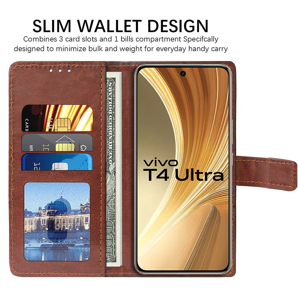 Premium Wallet Flip Cover for Vivo T4 Ultra 5G