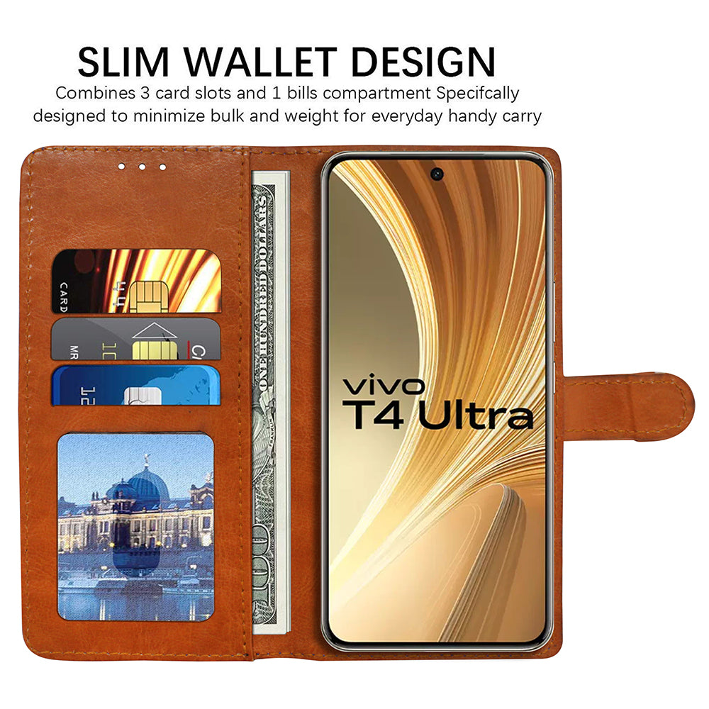 Premium Wallet Flip Cover for Vivo T4 Ultra 5G