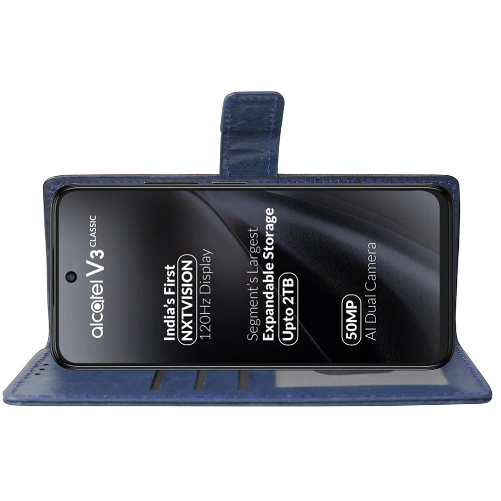 Premium Wallet Flip Cover for Alcatel V3 Classic 5G / V3 Pro 5G