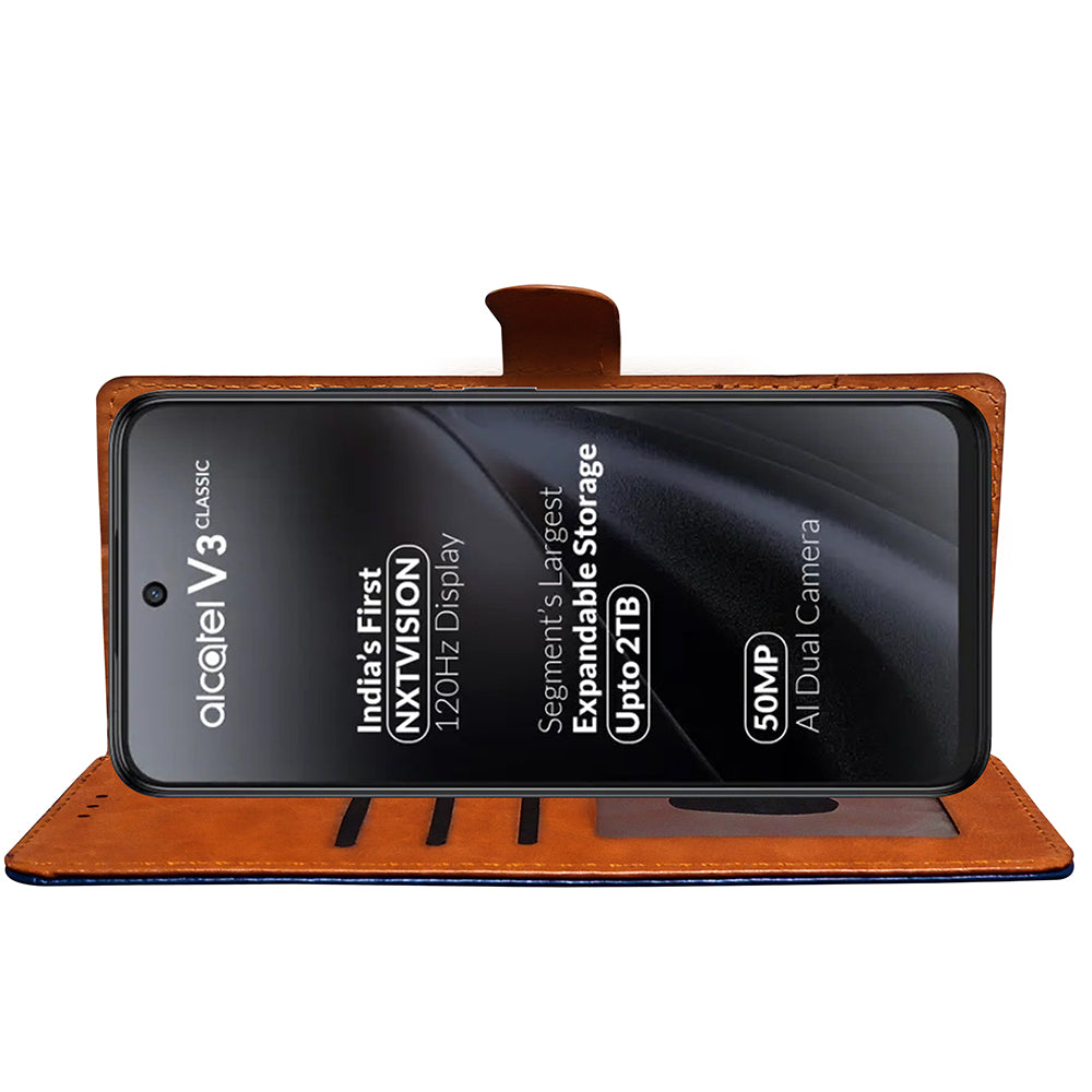 Premium Wallet Flip Cover for Alcatel V3 Classic 5G / V3 Pro 5G