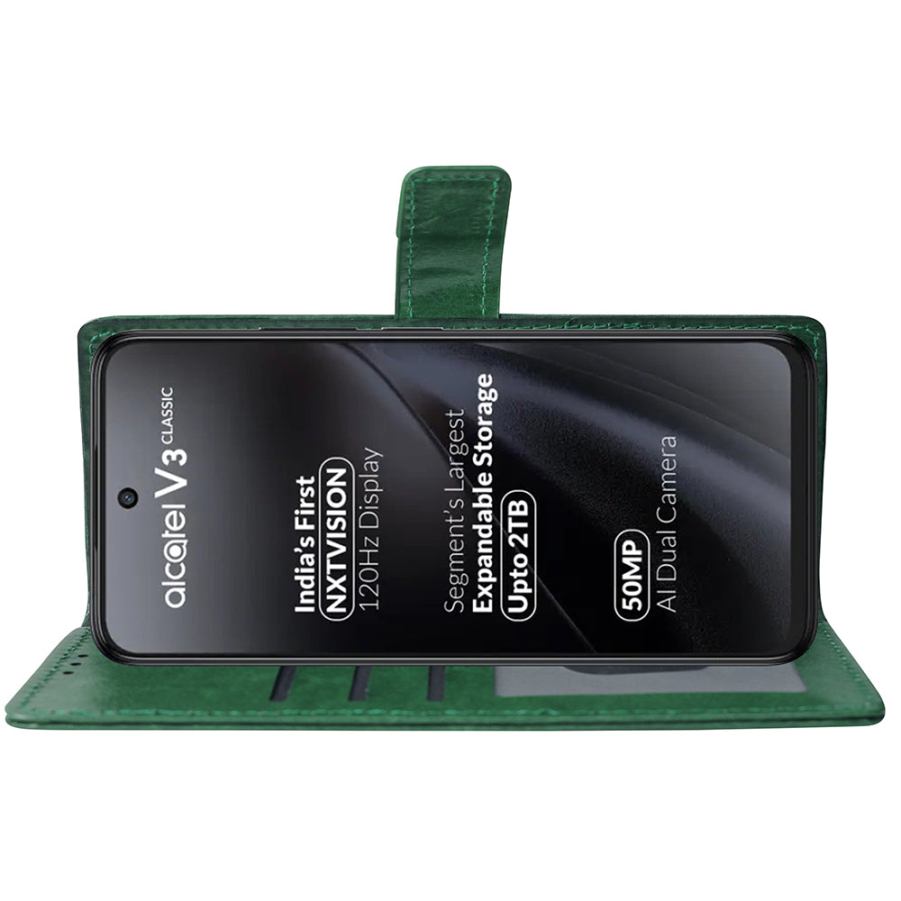 Premium Wallet Flip Cover for Alcatel V3 Classic 5G / V3 Pro 5G