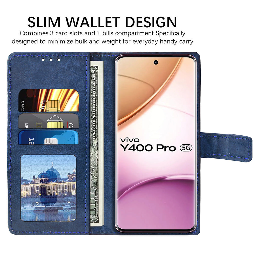 Premium Wallet Flip Cover for Vivo Y400 Pro 5G