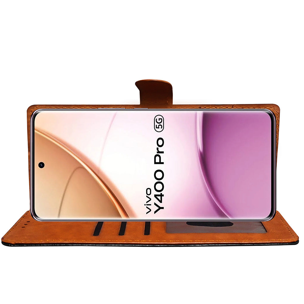 Premium Wallet Flip Cover for Vivo Y400 Pro 5G