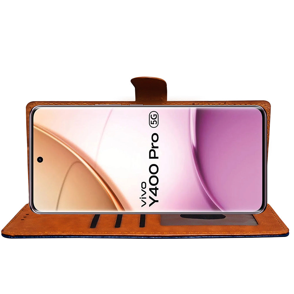 Premium Wallet Flip Cover for Vivo Y400 Pro 5G